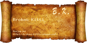 Brokes Kitti névjegykártya