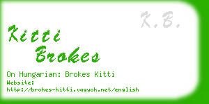 kitti brokes business card